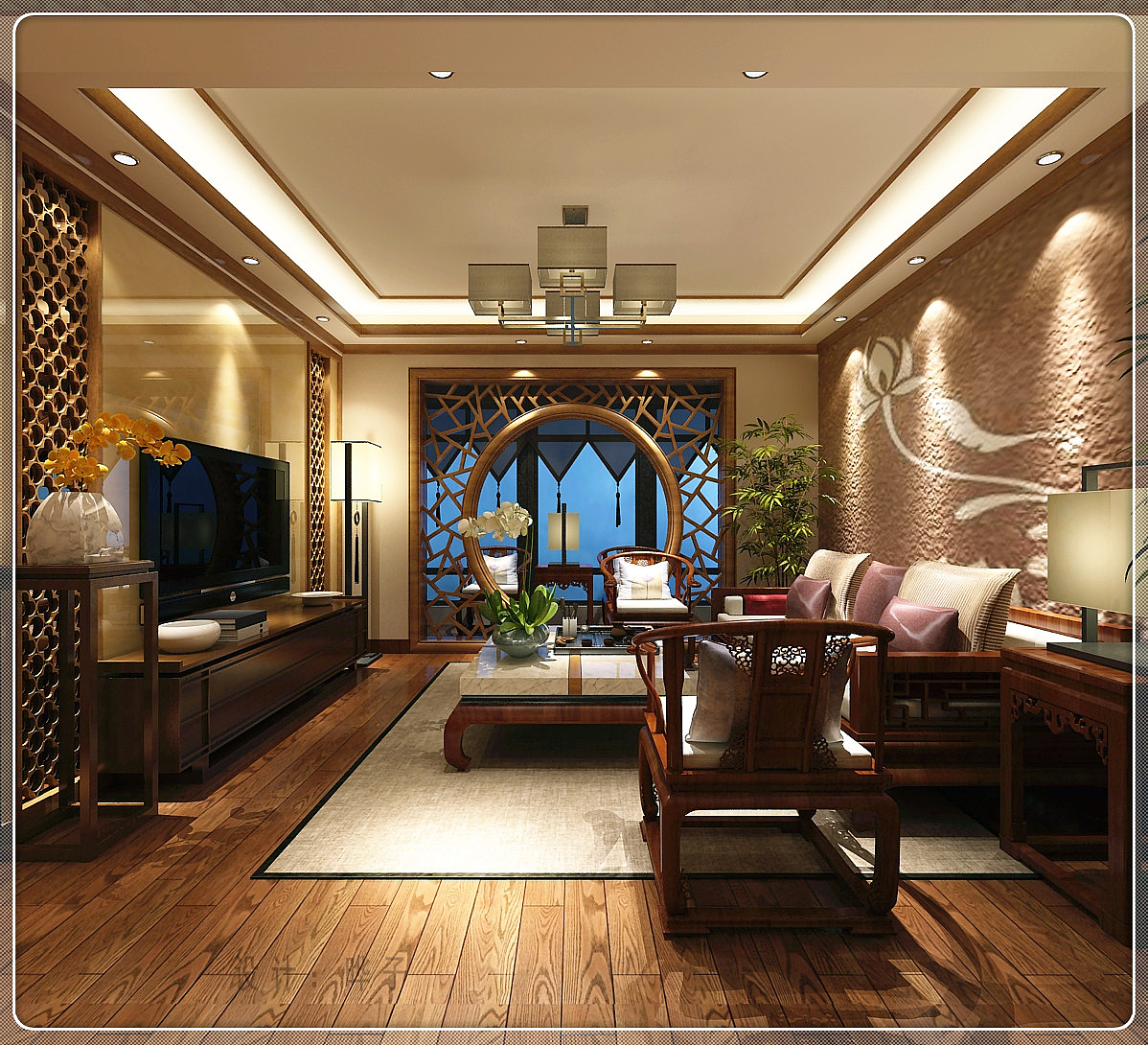 貴陽《中鐵閱山湖》中式裝修設計案例|空間|室內設計|與你乾聊 