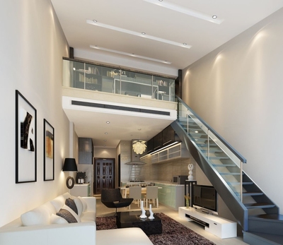 現代簡約時尚復式樓室內裝修效果圖大全-搜房網裝修效果圖
