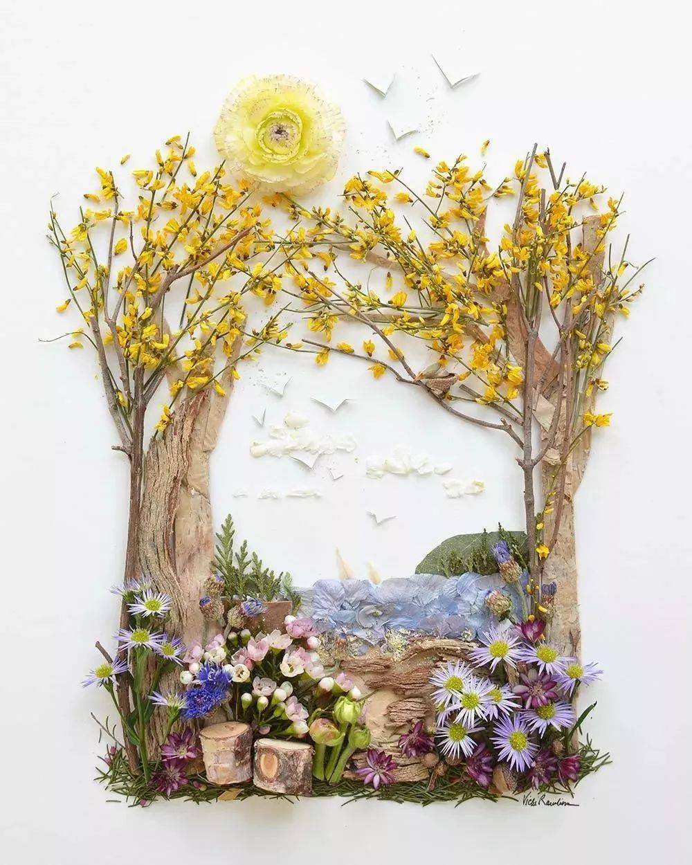 尋創意|素材分享:創意十足的樹葉畫--森林篇